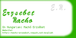 erzsebet macho business card