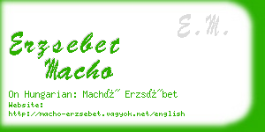 erzsebet macho business card